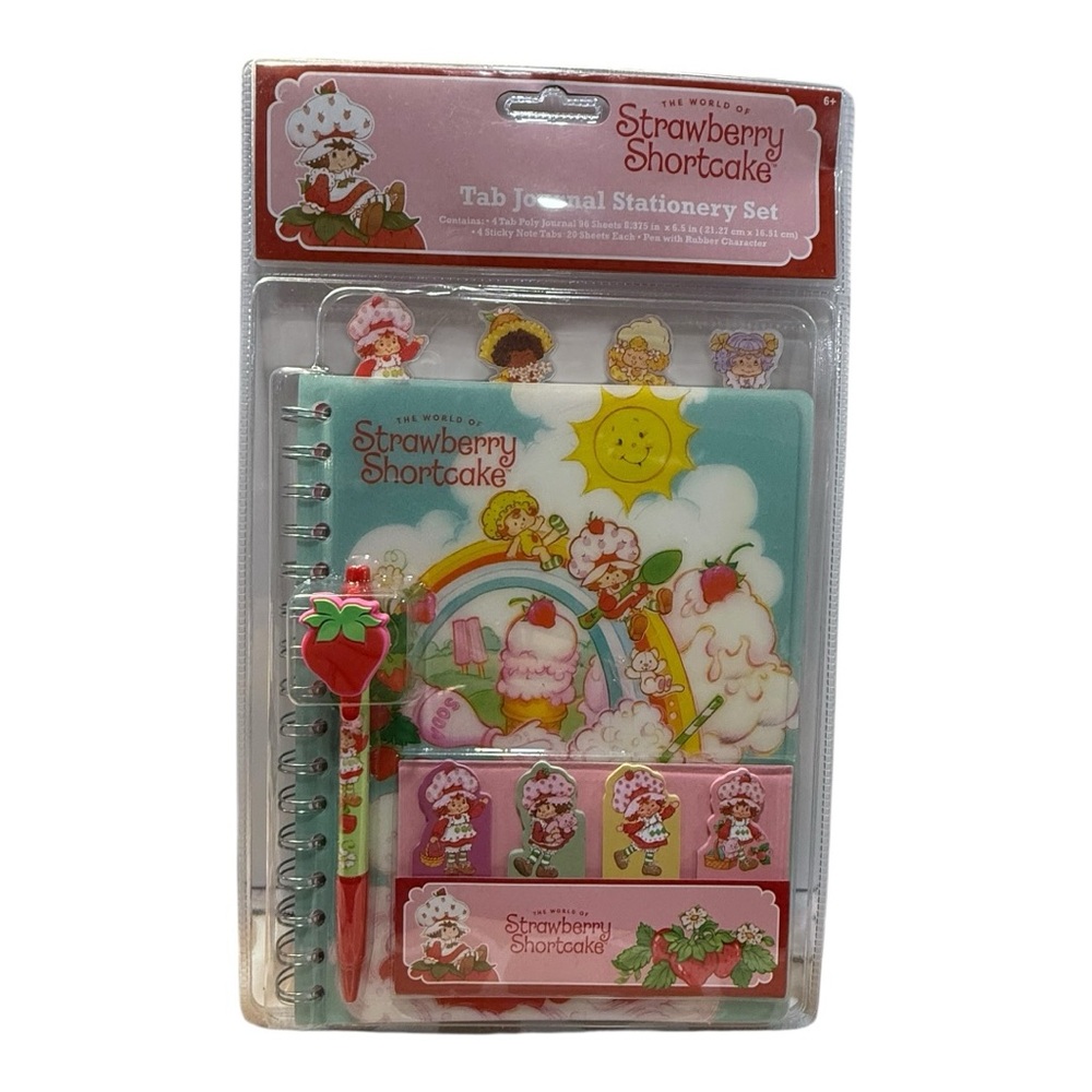Strawberry Shortcake Tab Journal Stationery Set – Notebook, Tabs & Pen – New